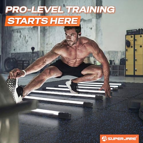 Image of SUPERJARE 0.56'' Thick 96 Sq Ft Rubber Top Gym Flooring for Home Gym