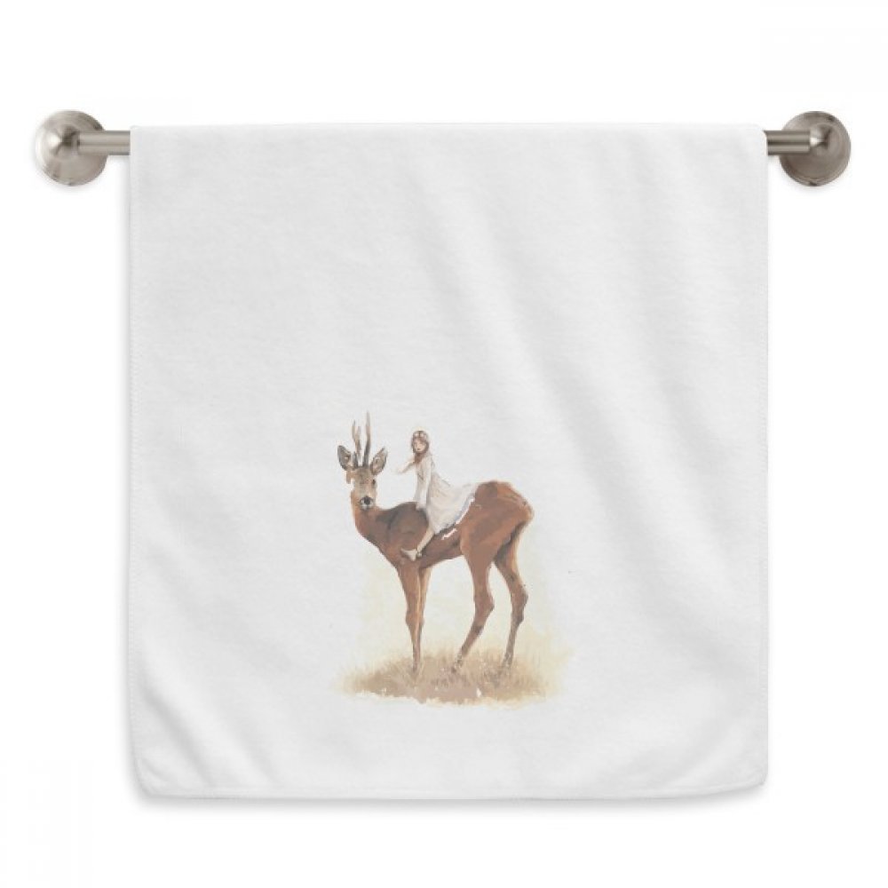 Serviettes moelleuses Fille de Deer de 13x29 pouces en blanc