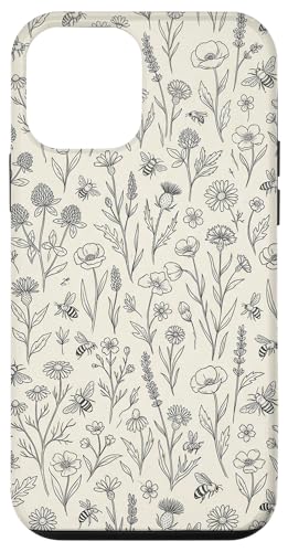 Bees & Wildlfowers ���C���A�[�g �{�I�� �z���C�g �X�}�z�P�[�X iPhone 12 mini �p
