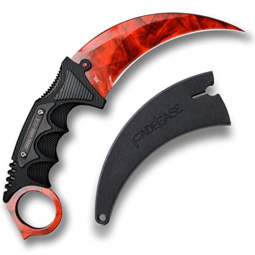 FadeCase Karambit Elite - Ruby - Real CSGO Knife Skin Counter Strike Global Offensive Full Tang Fixed Blade Unique Serial Number