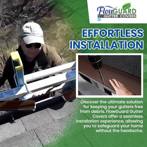 Image of FlowGuard Heavy-Duty 5 inch /6 inch USA Slip-Under Gutter Guards, Brown, 1,020 Ft