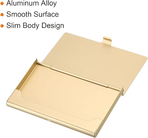 Miniatura 4 de PATIKIL Titular de la tarjeta de visita, caja de tarjeta de metal de aluminio titular de la tarjeta profesional para tarjeta de crédito de la