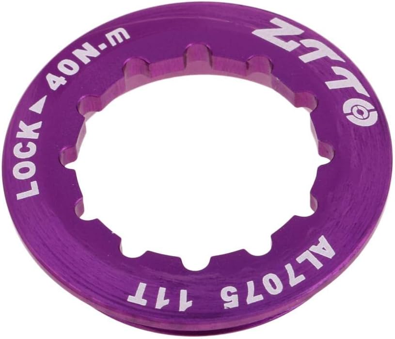Ultra Mountain Bike Cassette Cover Lock for 8/9/10/11 Speed Flywheel - Steel - Track/Fixed Gear - Fits Road/Folding Bikes - Blue, Red, Gold, Titanium - Cycling Accessor - Purple