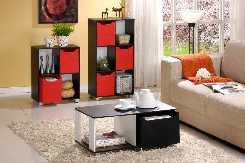 Furinno Coffee Tables, Wood, Black,80.01 (W) x 34.93 (H) x 40.01 (D) cm