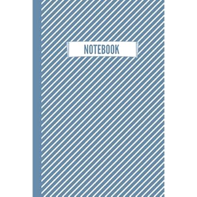 Notebook: Beautiful Modern Lined Paper Notebook Journal | Front: Dark Cyan Blue Stripe Pattern Design with White background | Back: Light Cyan Blue ... pages 6&rdquo;x9&rdquo; | Awesome Gift for any Occasion