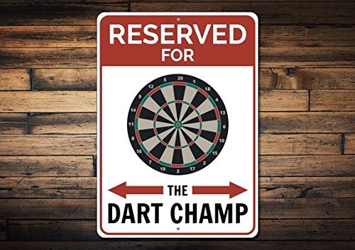 Ingzzaac Metalpostera97769 Dart Champ Parking Sign, Dart Board Sign, Gift For Dart Champ, Darts Game Lover Man Cave Sign Retro Metal Tin Sign 8X12 Inches