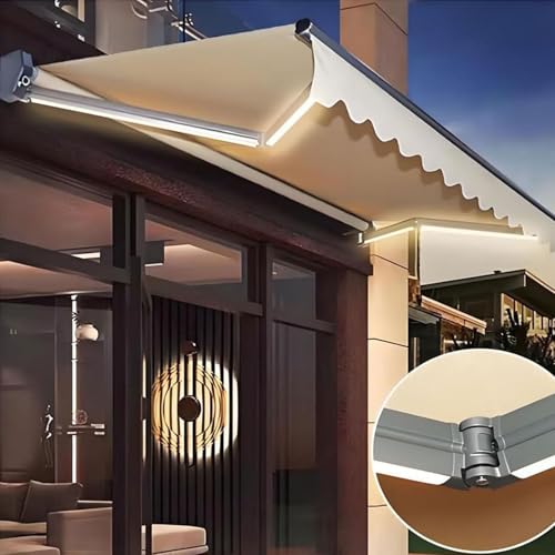 Tenda elettrica retrattile, tenda parasole motorizzata per esterni, impermeabile, con telecomando, per finestre e porte, tettoia per patio
