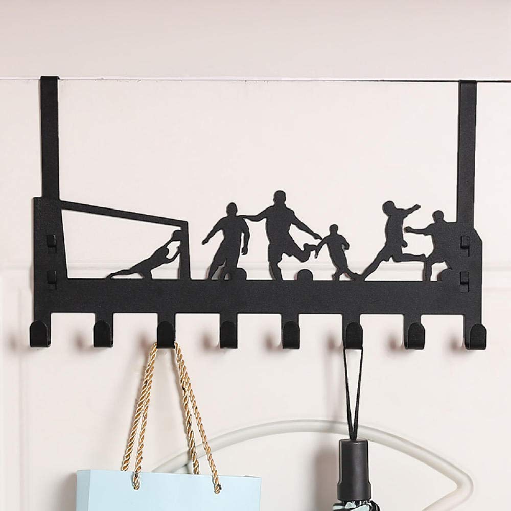 Grille de porte suspendue en fer pour cintre et manteau de football