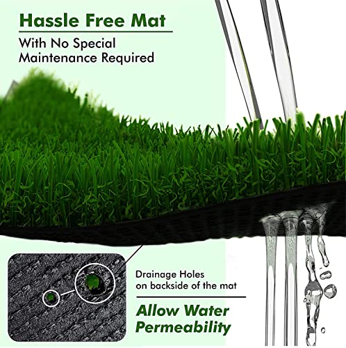 Image of Yellow Weaves 35 Mm High Density Artificial Grass Rectangular Carpet Mat For Balcony, Lawn, Door (2 X 3 Feet), Green