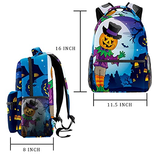 Sac à dos décontracté bleu floral grand format pour le dos - 2