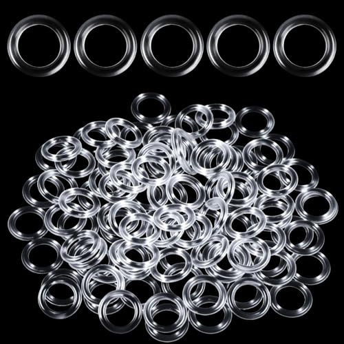 100 Pieces Roman Blind Crutain Rings 16mm Roman Curtain O Rings Plastic O Ring for Romans Shades & Cafe Curtains (Clear, 13mm)