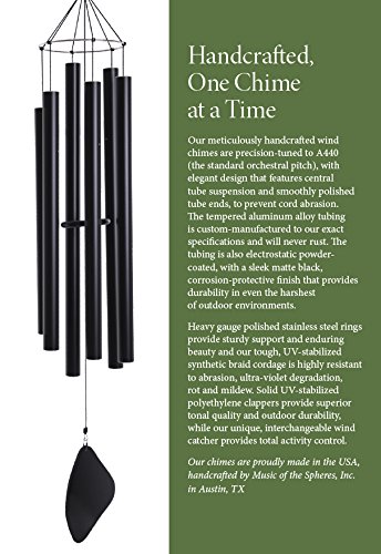 Music Of The Spheres – Pentatonic Soprano, Small Handcrafted Wind Chime, Precision Tuned, Weather-Resistant Unique Outdoor Wind Chimes, 30" #TOP3