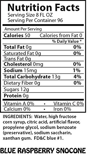 Snow Cone Syrup Gallons W/Pumps (Blue Raspberry-Grape-Cherry-Strawberry) #TOP1