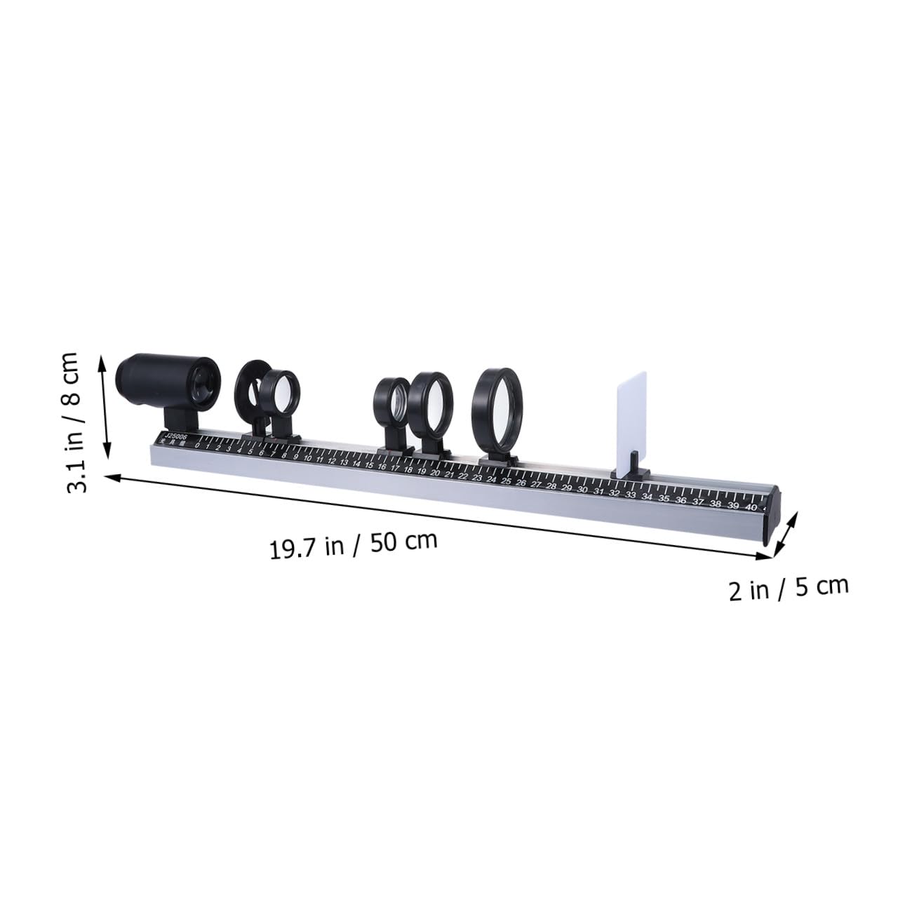 GLEAVI Juego de óptica didáctica kit laboratorio físico con lentes cóncavas convexas espejo óptico instrumentos ópticos experimentos científicos 19,7 x 3,1 x 2 pulgadas