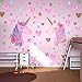 Beanlieve 2 Pack Unicorn Wall Stickers, Removable Unicorn Wall Decals with Hearts & Stars, Reflective Unicorn Wall Decor Stickers for Birthday Party,Kids Bedroom, Baby Nursery Room (2-Sticker)