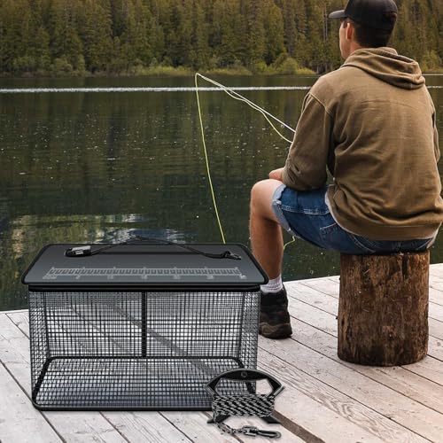 Panier en filet pour poissons pliable de grande capacité pour eau douce - 2