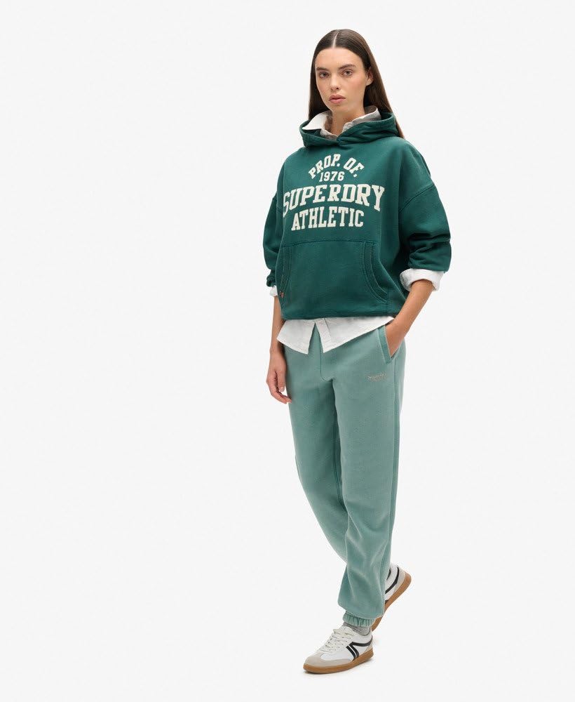 Superdry Damskie spodnie do biegania Essential ze ściągaczami i logo