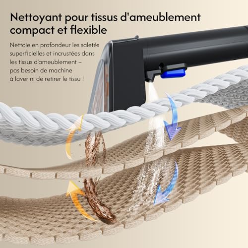 Blutan B Flowyfresh Waschsauger, Polsterreiniger-Gerät für Sofa,Teppich,Polstermöbel,Fenster,Auto. Nass-Trockensauger,13 kPa, schnelltrocknend, viel Zubehör, 1,8 l + 0,8 l Wassertank, selbstreinigend
