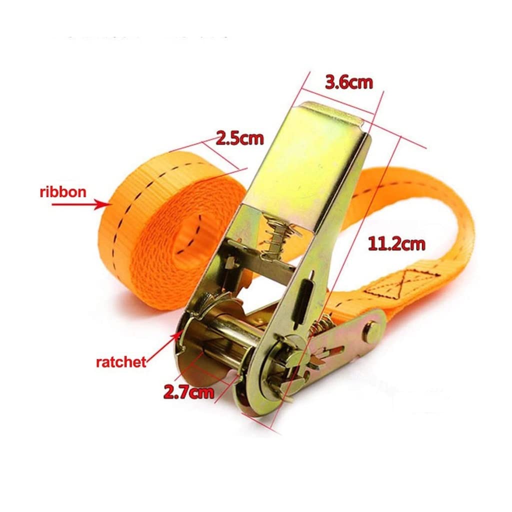 Cinghie di ancoraggio a cricchetto, 4 set arancione Larghezza 1 pollice che tira 800 kg Cinghie di fissaggio per carichi pesanti Cinghie di fissaggio per tour a guida autonoma Cinghie di fissaggio p