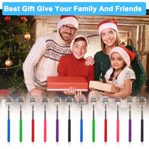 NICEMOVIC 12 Pack Extendable Bear Claw Back Scratcher Bulk, Stocking Stuffers for Men Women Kids, Portable Telescoping Metal Back Massager Tool Novelty Idea Prizes Gifts for Birthday/Festival/Party - Image 8