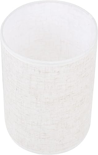 Miniatura 2 de Lurrose Pantalla de lámpara blanca redonda de tela, pantalla de tela, pantalla de tela, pantalla de tambor, cubierta de lámpara moderna para