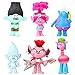 BESTZY Modello Giocattolo Trolls, 6PCS Modello Trolls, Bambola da Collezione, Decorazione Personaggio dei Cartoni Animati, Decorazione Desktop, Regalo di Compleanno per Bambini