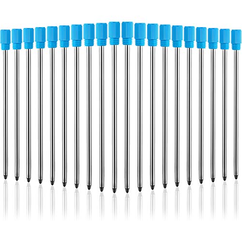 TecUnite 2.75 Inch Ballpoint Pen Refills for Diamond Crystal Stylus Pens and Ballpoint Pens with Black Velvet Bag, 20 Pieces (Blue Refill)