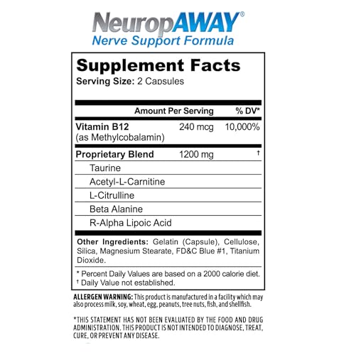 image for NeuropAWAY Nerve Support Supplement, R-Alpha Lipoic Acid to Help Provi