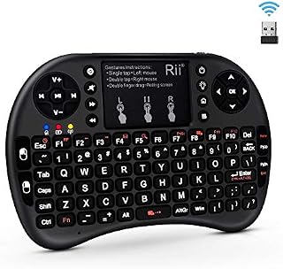 (Upgraded)Rii 2.4GHz Mini Wireless Keyboard with Touchpad,QWERTY Keyboard,LED Backlit,Portable Keyboard Wireless for laptop/PC/Tablets/Windows/Mac/TV/Xbox/PS3/Raspberry