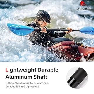 Abahub Kayak Paddle x 1, 90.5 Inches Kayaking Oars for Boating, Canoeing with Extra Paddle Leash, Aluminum Alloy Shaft Blue Plastic Blades