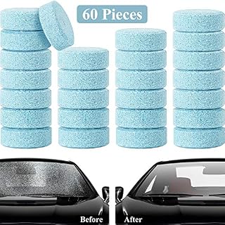 Blulu 60 Pieces Car Effervescent Washer Car Windshield Glass Concentrated Washer Tablets Cleaning