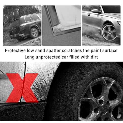 4PCS Universal Mud Flaps for Car,No Drilling Required Front & Rear Wheel Flares Splash Guard Protects Car Body,Automotive Exterior Accessories Mud Guards Flexible Fender Flares