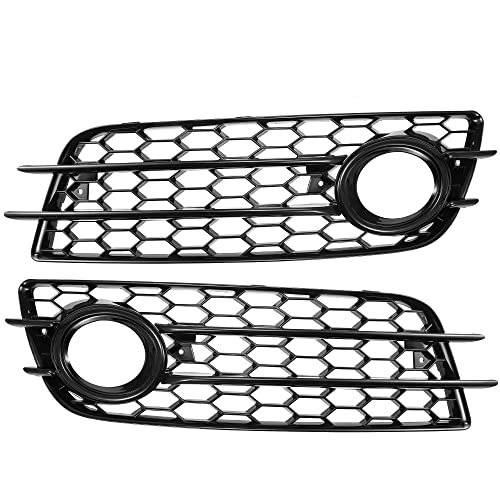 X AUTOHAUX 1 Pair Car Front Fog Light Mesh Grille Cover for Audi A4 8K0807681C