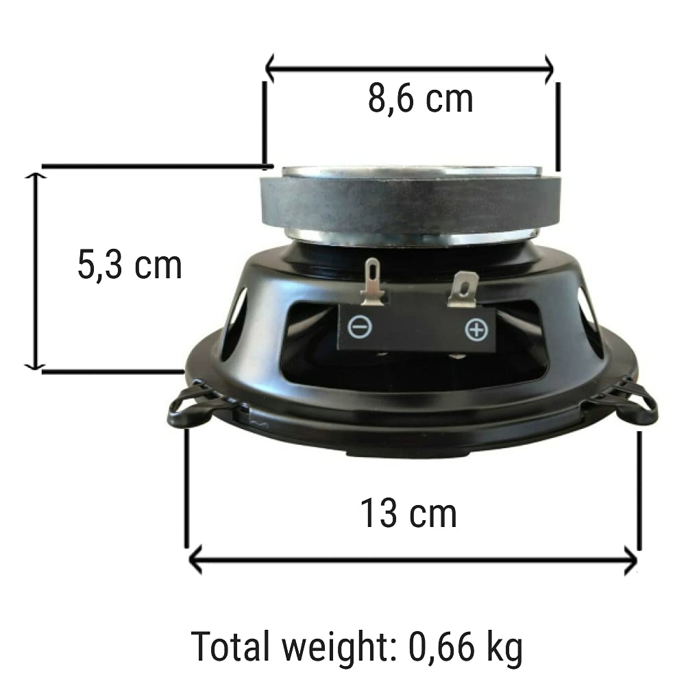 SELECTION 2 Lautsprecher kompatibel mit PHONOCAR 02083 woofer 13,00 cm 130 mm 5" Durchmesser 50 watt rms 140 watt max 4 ohm 90 db spl Auto, pro Paar