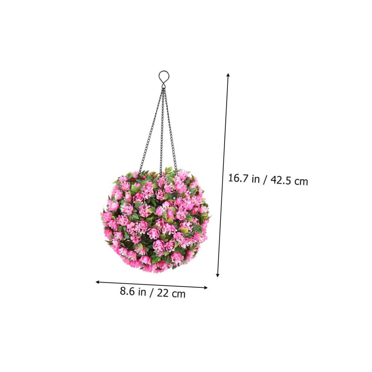 Cabilock Solar Hanging Plants Lamp Fake Floral Topiary Ball with LED Light for Outdoor Wedding Garden Decor Romantic Solar Powered Hanging Decoration Flower Design
