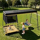 COCODILE 6-in-1 Swing Set for Backyard, Outdoor Playset with...