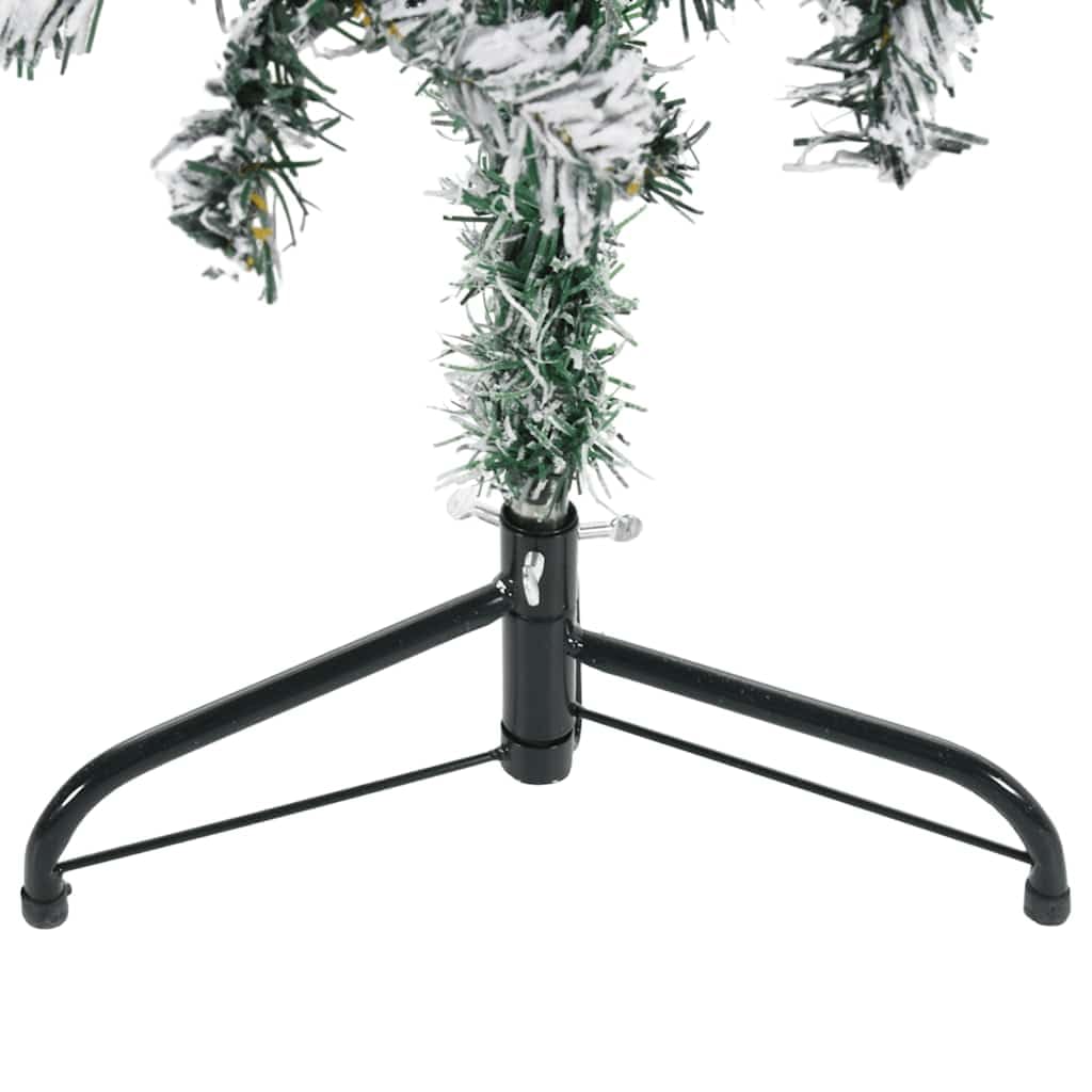 Semi Albero di Natale Artificiale con Neve Slim Alto 150cm PVC Salva Salvaspazio Parete Riutilizzabile Decorazione Festiva