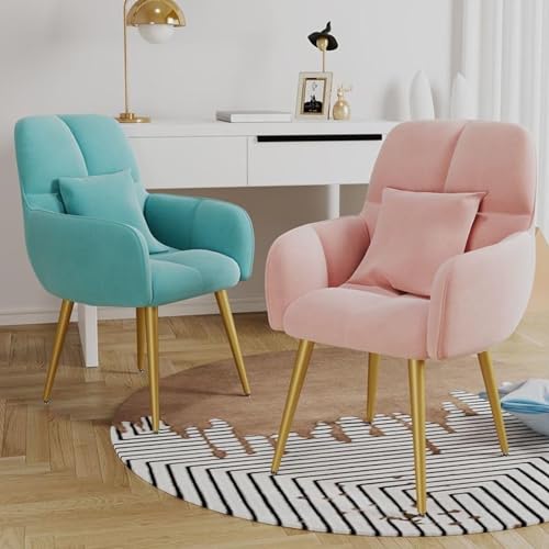 Silla de recepción cómoda de terciopelo con almohada y patas doradas 3