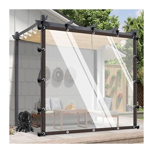 Bâche en PVC transparent étanche avec œillets pour fermeture auvent