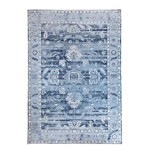 Area Rugs 5X7 Boho Living Room Rugs Washable Persian Rugs Non Slip Floor Mat Soft Thin Area Rug Bedroom Dining Room Office Rug Accent Carpet(Grey/Blue) #TOP5