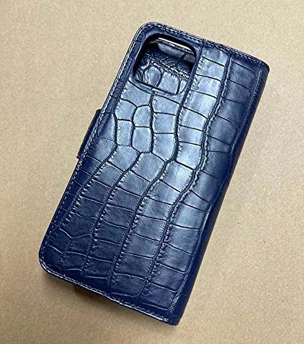 Coque à rabat Alligator iPhone 12 Pro en cuir élégant bleu avec porte-cartes - 4