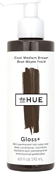 dpHUE Gloss+, Cool Medium Brown - Boosts Fading & Faded Hair Colour - 8-12 Applications per Bottle - Lasts Up to 8 Washes