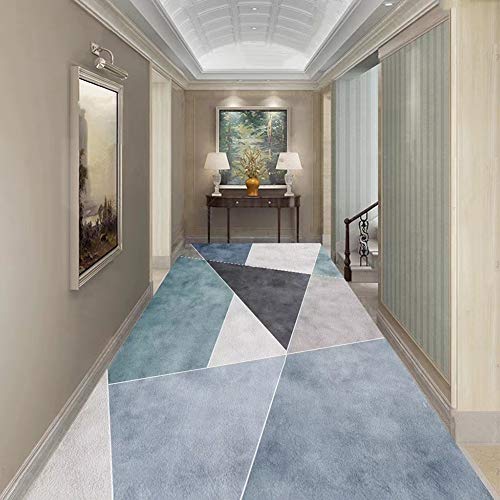 Alfombras de pasillo largo moderno geometrico gris 0.6x1.2m ZRUYI 3