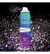 YOSCA Body Glitter Spray, 150ML Shimmer Glitter Hairspray, Glitter Spray for Hair Body Clothes, Q...