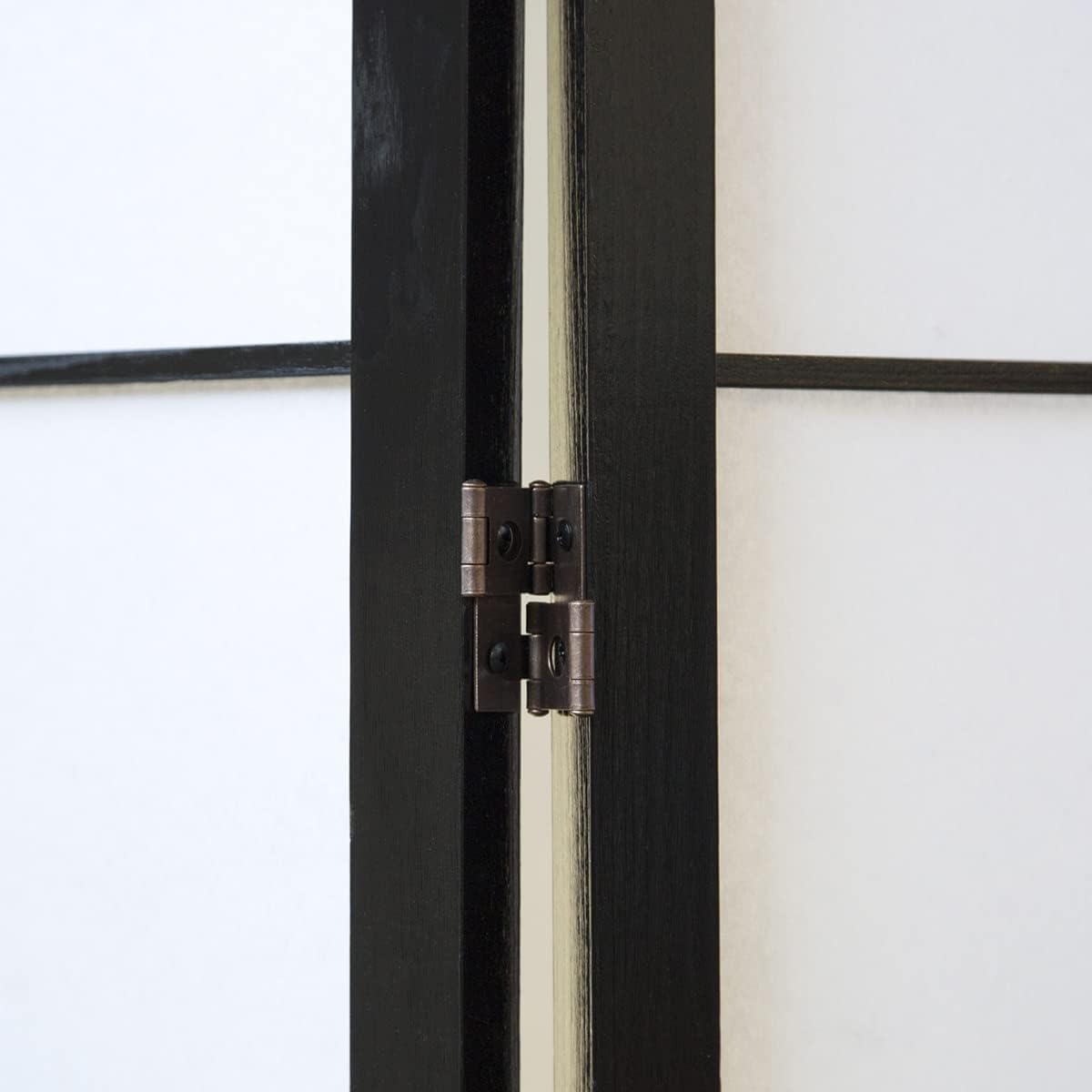 PEGANE Paravent Japonais en Bois Noir avec Dessin Bambou de 3 pans