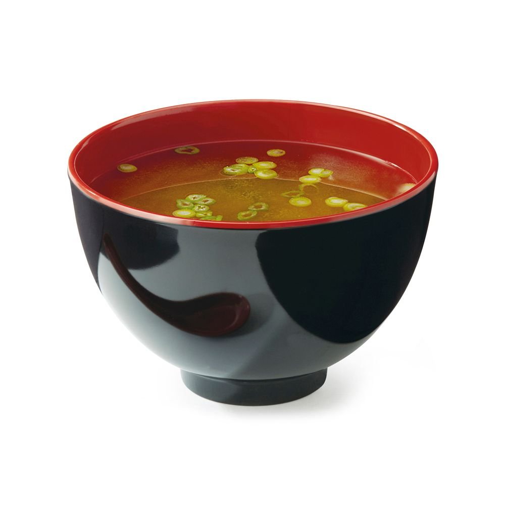 1.2 qt Black/Red Melamine Bowl (Set of 12) by GET – Standard, Plastic, Model B-124-F