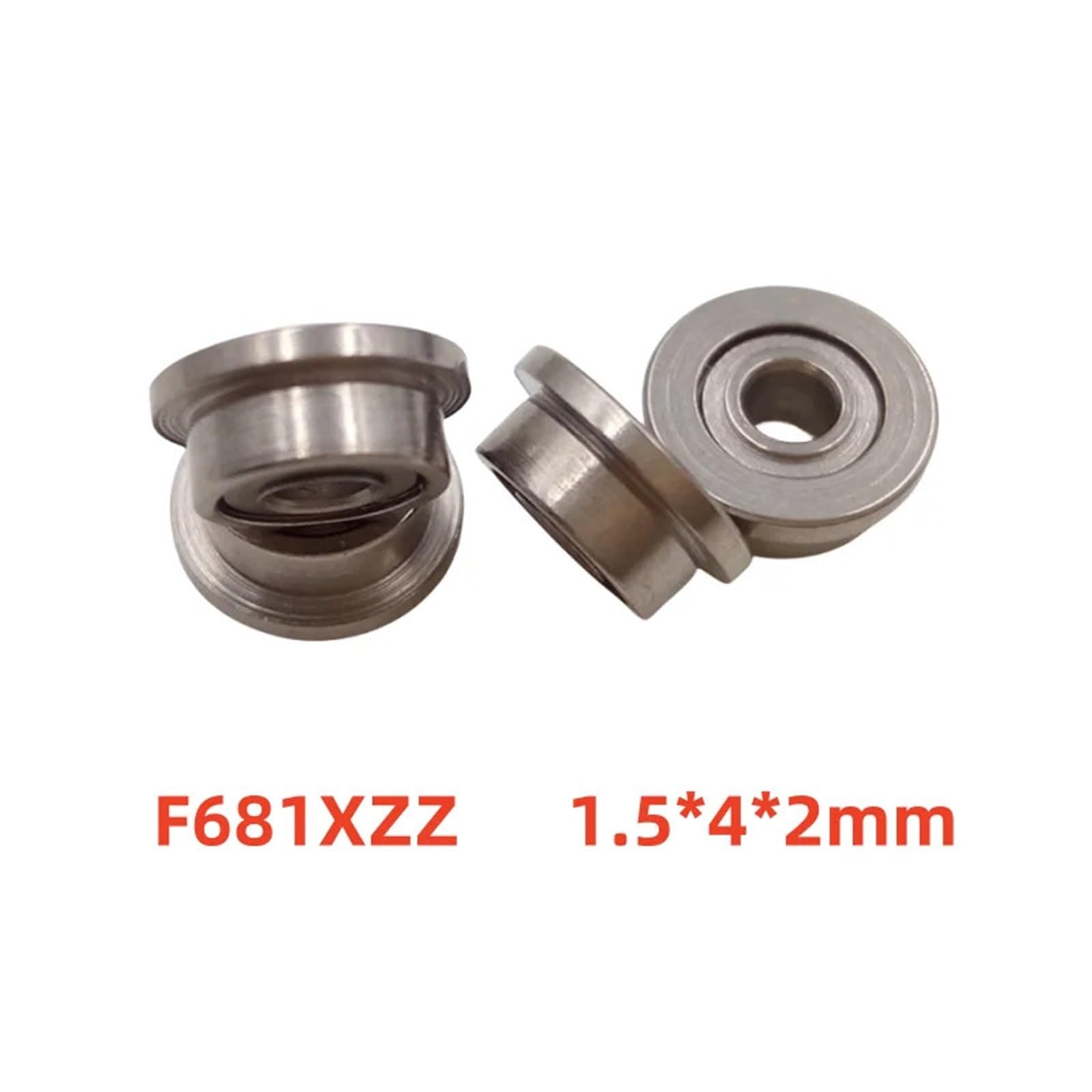 100 sztuk kołnierzowe łożysko F681XZZ 1,5 x 4 x 2 mm miniaturowe łożyska kulkowe F681X-2Z F681XZ 1,5 x 4 x 2 mm