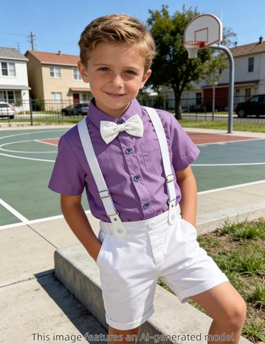 Image of A&J DESIGN Baby Boys Gentleman Suit, 2Pcs Outfit Shirt & Pants