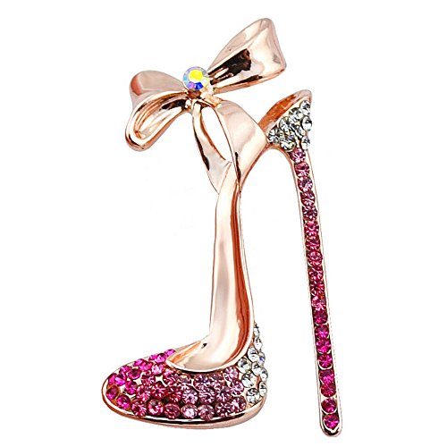 Image of Crystal High Heels Shoes Brooch Pins Jewelry Gift For Women Men