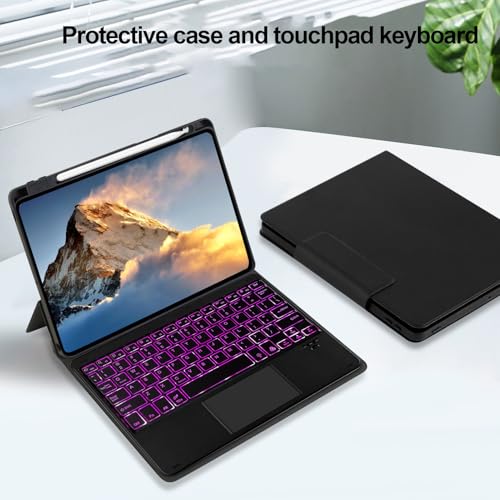 Étui pour Tablette avec Clavier rétroéclairé Bluetooth détachable iOS Air 4 5 6 - 2